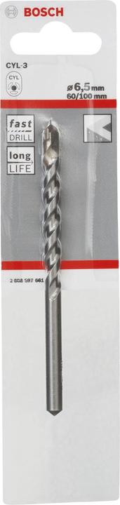 Produktbild Bosch Professional Zubehör Betonbohrer CYL-3, 6,5 x 60 x 100 mm, d 5,5 mm, 1er-Pack (6.5 mm)