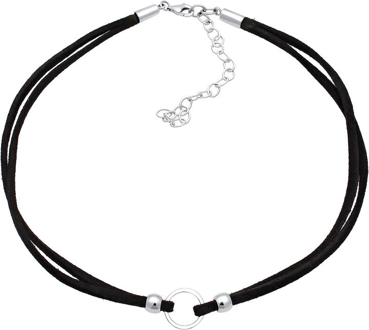 Immagine prodotto Elli Girocollo, cerchio, pelle (Ecopelle, Argento 925, Nessuna pietra, 32 cm)