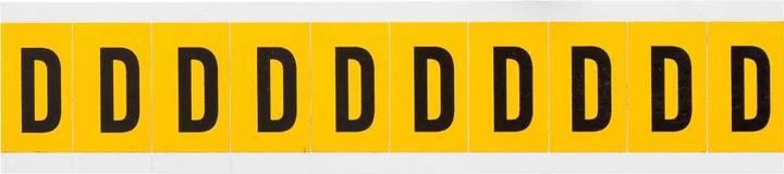 Actual product image Brady 1530-D, B-946, vinyl, letter D, black on yellow, 22 x 38mm, character height 25mm(25 K. á 10