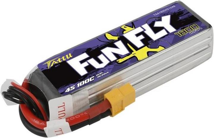 Immagine prodotto Tattu Batteria RC LiPo 1800 mAh 14.8 V 100C Funfly (14.80 V, 1800 mAh)