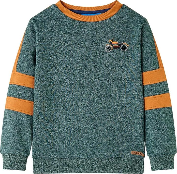 VidaXL Kinder-Sweatshirt Dunkelgrün Melange 92,Material: 50 (92)