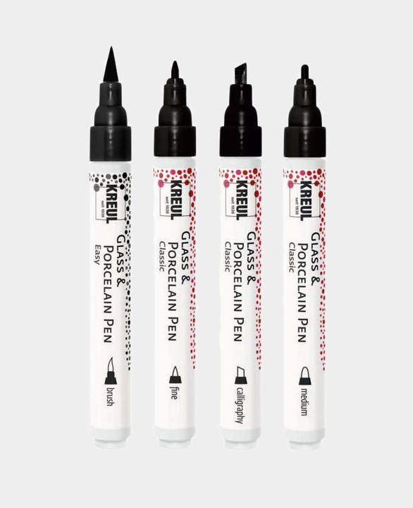 Immagine prodotto Kreul Penna in vetro e porcellana (Nero, 4 mm, 4 x)