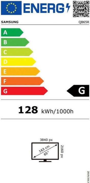 Energie-Label Samsung QB65R (3840 x 2160 Pixel, 65")