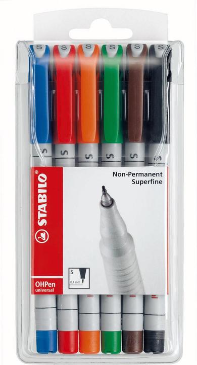 Immagine prodotto STABILO OHPen (Blu, Nero, Arancia, Marrone, Rosso, Verde, 0.40 mm, 6 x)