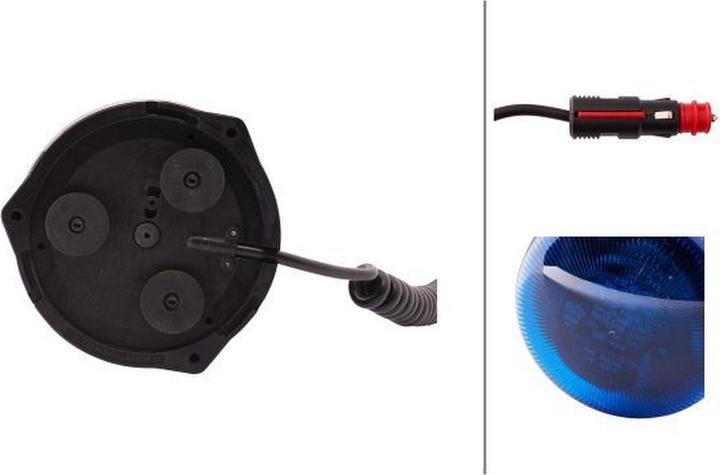 Image du produit Hella Feu à éclats bleu Rota LED Fixation magnétique