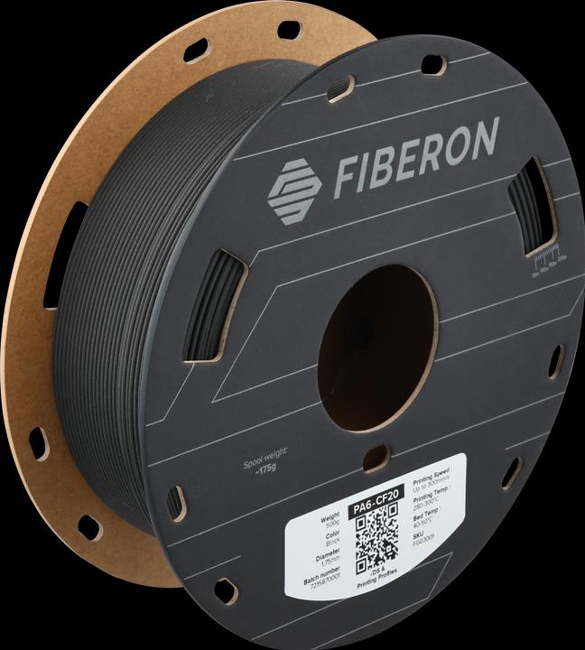 Polymaker Fiberon™ PA6-CF20 (Nylon, 1.75 mm, 500 g, Black)