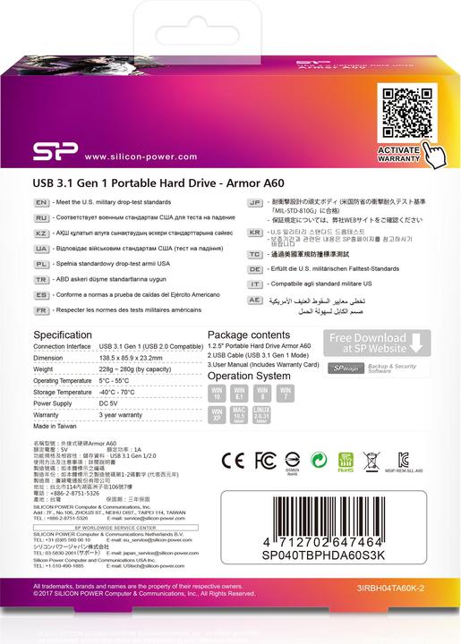 Actual product image Silicon Power Armor A60 4TB USB 3.0 2.5 SP040TBPHDA60S (4 TB)