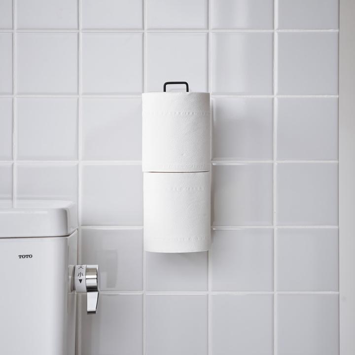 Actual product image Yamazaki Adhesive hook toilet roll holder TOWER