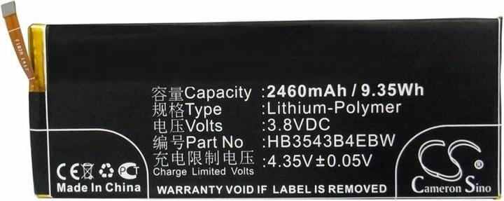 Actual product image AccuCell Akku Huawei Ascend P7 Akku HB3543B4EBW