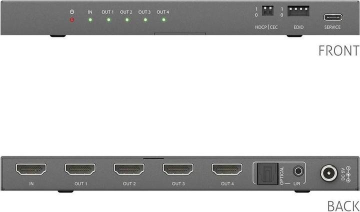 Immagine prodotto Purelink PureTools - Splitter 1x4 HDMI2.1 - 48Gbps - 8K (60Hz 4:2:0) 12 bit, De-Embedding audio e segnale M