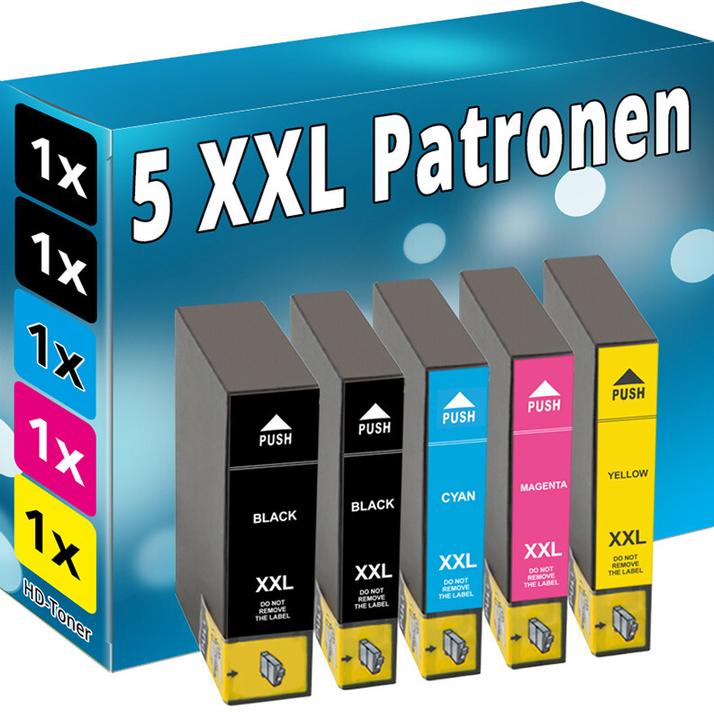 Druckfuxx 5x Tinte Patronen für Epson 26XL XP625 XP700 XP710 XP720 XP800 XP810 X