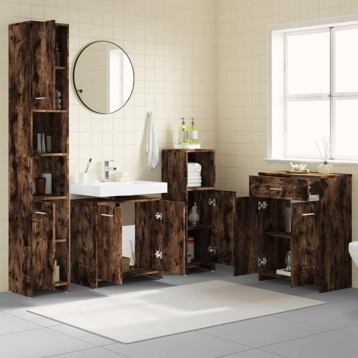 Immagine prodotto VidaXL Badmöbel Set Badezimmermöbel Badezimmerschrank 4 tlg. Räuchereiche