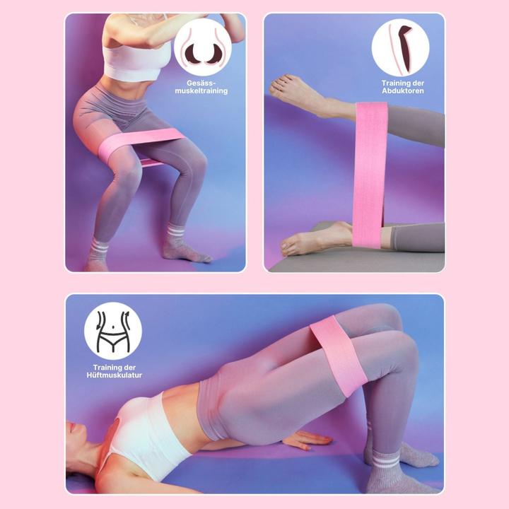 Image du produit Hermex Hip-Resistance-Band Booty-Band Glute-Band Bande de fitness Bande d'entraînement (0.37 m, Léger)