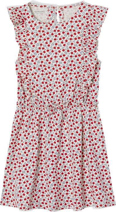 Vertbaudet Bedrucktes Mädchen Jerseykleid mit Volantärmeln