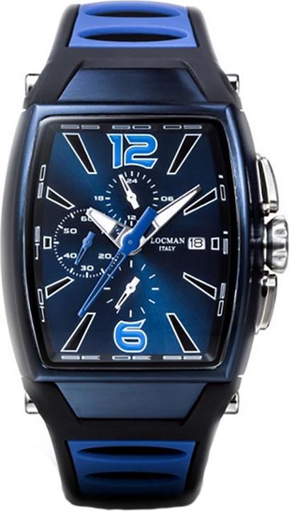 Locman Italy Herrenuhr Tremila Chrono blau/schwarz Ref. 0550 (Chronograph, 50 mm)