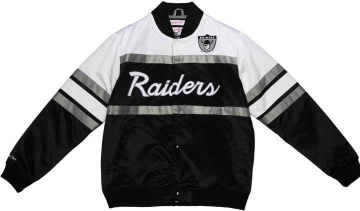 Actual product image Mitchell & Ness M&N Heavyweight Satin Veste - SCRIPT Oakland Raiders (M)