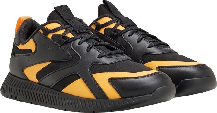 Actual product image BOSS Mens Titanium Leather Running Trainers (47)
