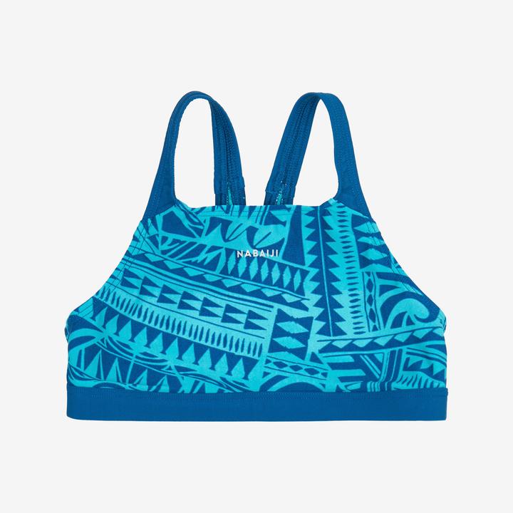 Nabaiji Sportbikini Oberteil Mädchen - 500 Kamyleon Fatu blau/türkis (8, 9, 10)
