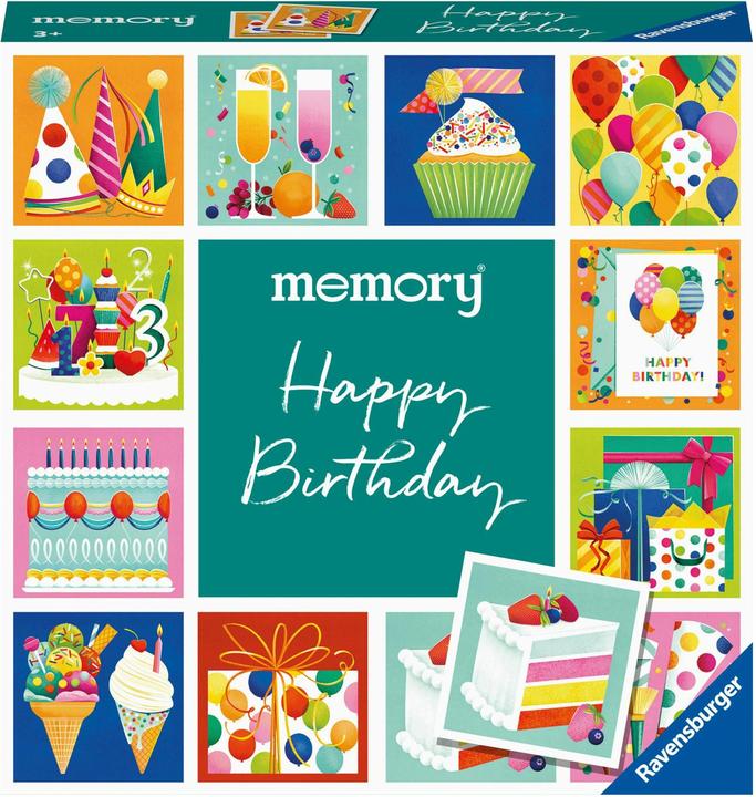 Produktbild Ravensburger moments memory® Happy Birthday - 22399 - Zum Geburtstag gratulieren mit dem (Deutsch, Arabisch, Russisch, Finnisch, Türkisch, Spanisch, Englisch, Thailändisch, Katalanisch, Schwedisch, Italienisch, Polnisch, Bulgarisch, Ukrainisch, Norwegisch, Isländisch, Dänisch, Lettisch, Portugiesisch, Koreanisch, Tschechisch, Litauisch, Ungarisch, Estnisch, Niederländisch)