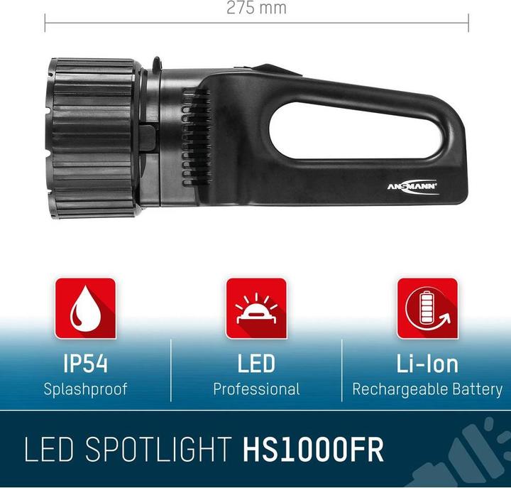Productafbeelding Ansmann Handlamp op batterijen Zwart (27.50 cm, 330 lm)