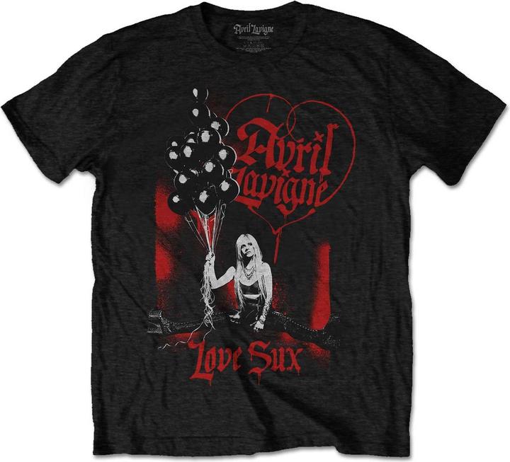 Avril Lavigne Unisex Adult Love Sux Balloons Cotton T-Shirt