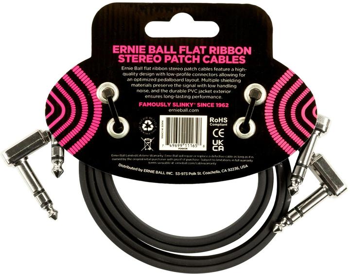 Produktbild Ernie Ball Patch-Kabel 6406 Flat Ribbon, 2er Pack – 0.61 (0.61 m)