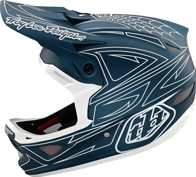 Actual product image Troy Lee Designs D3 Fiberlite Helmet, Spiderstripe, blue (63 - 65 cm)