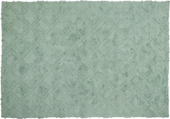 Actual product image Beliani Carpet cotton light green 160 x 230 cm geometric pattern short pile HATAY (160 x 230 cm)