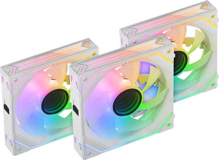 Mars Gaming Lot De 3 Ventilateurs Boitier Linkfinity RGB - 12cm (Blanc) (120 mm, 3 x)