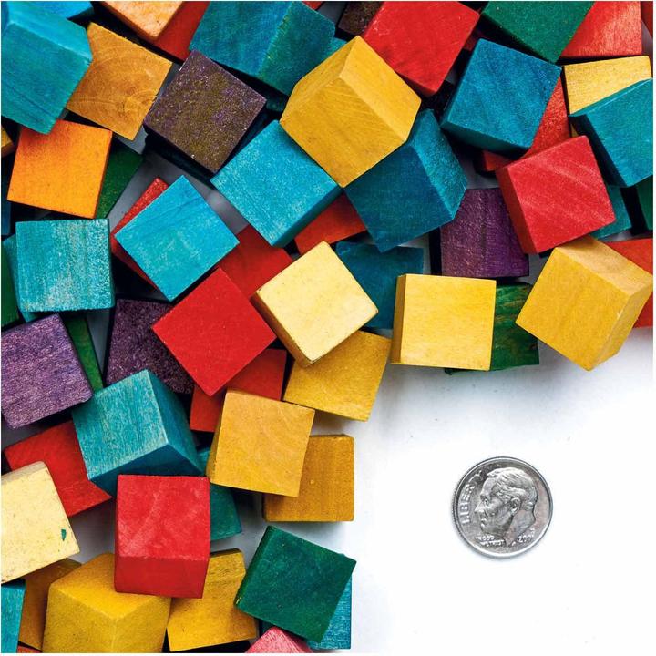 Actual product image Colorations Colourings - Coloured wooden cube blocks, 196st.