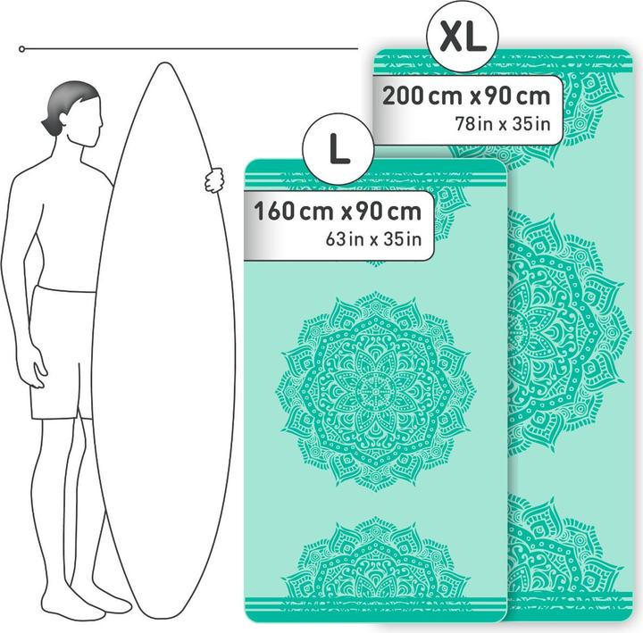 Fit-Flip Serviette de plage en microfibre (200 x 90 cm)