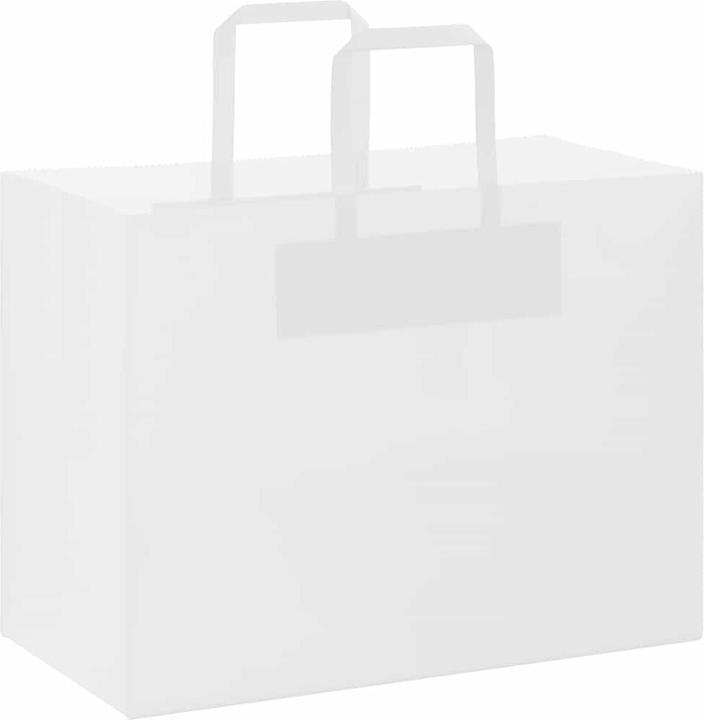 Produktbild VidaXL Kraftpapiertüten 50 Stk. mit Henkel Weiss 32x17x25 cm Papiertüte (Geschenkbox, 50 x)