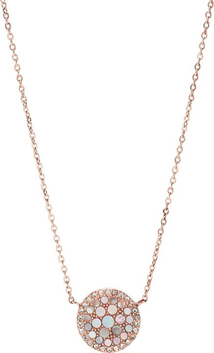 Fossil Pearl Disc Pendant (Edelstahl, 50 cm)