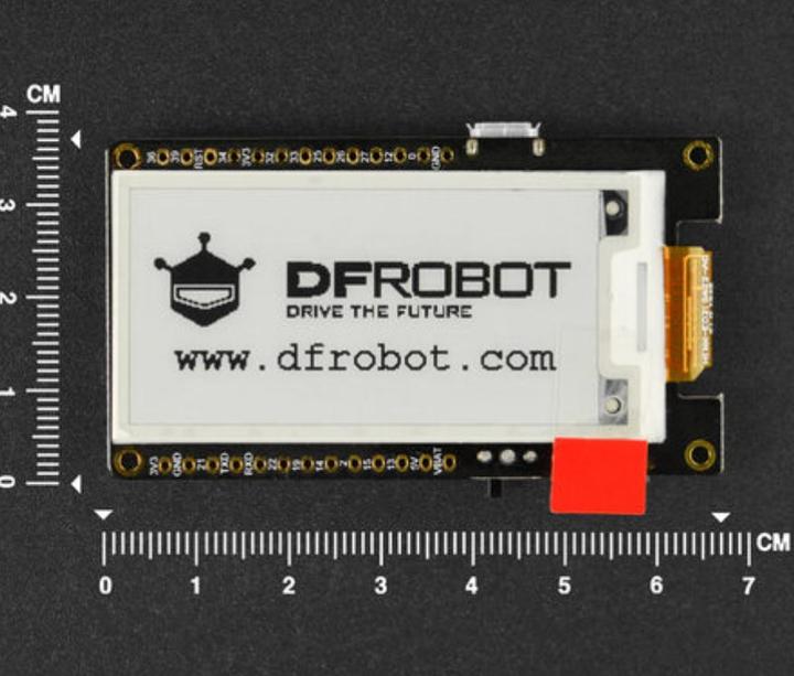 Actual product image DFRobot 250x122 2.13inch Black / White E-Ink Display Module with ESP32