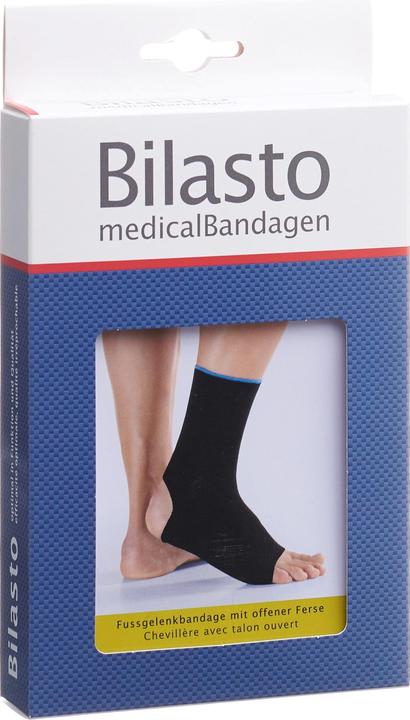 Bilasto Uno Fussgelenkbandage M Ferse offen schwarz/blau (M)