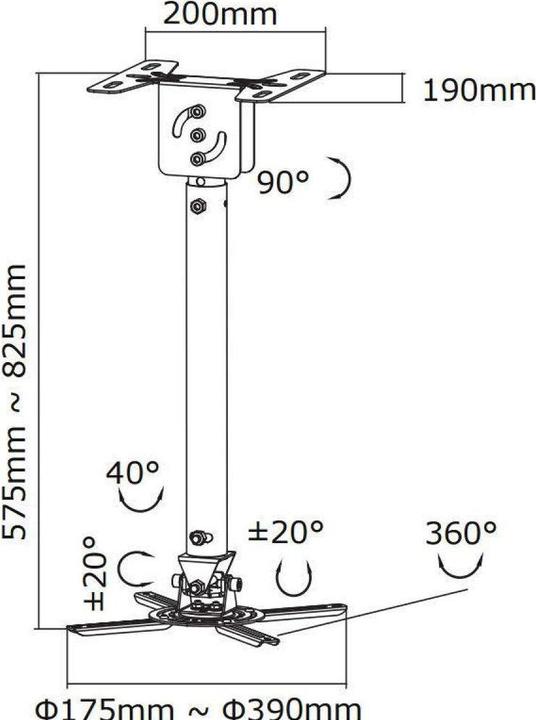 Actual product image Neomounts Ceiling mount C-100 (Ceiling)