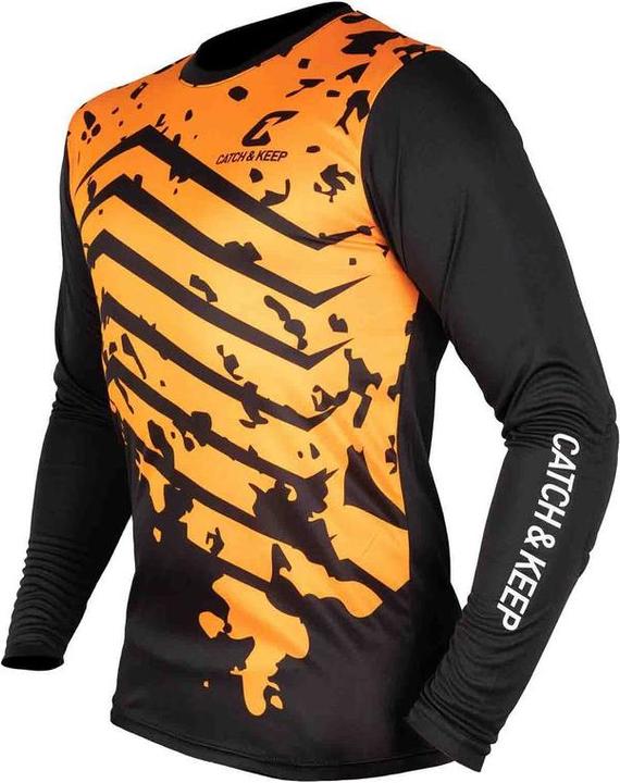 Catch & Keep Trikot Protection Torwarttrikot Gr. L Orange-Schwarz Fussball Torwart Shirt Oberteil (L)