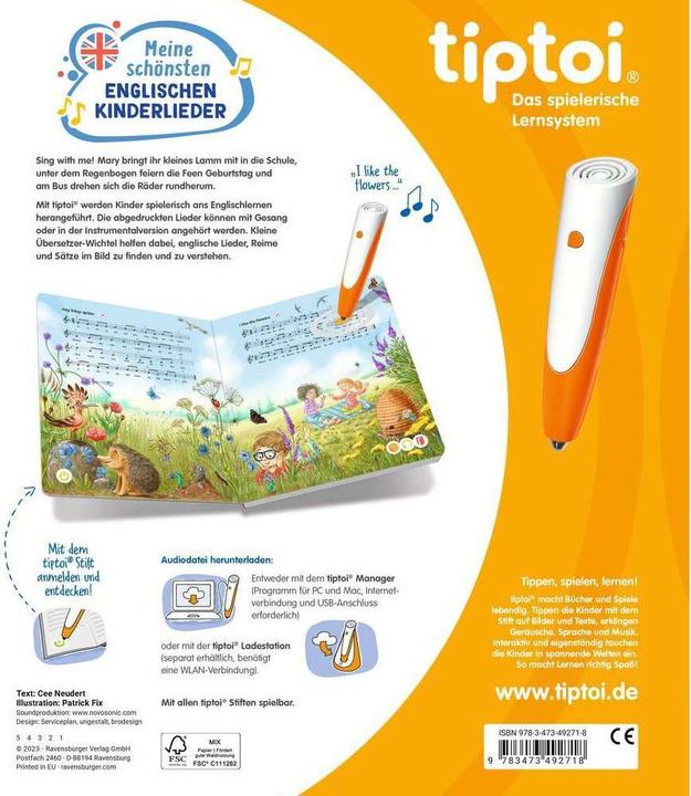 Produktbild tiptoi Meine schönsten englischen Kinderlieder (Deutsch, Englisch, Patrick Fix, Cee Neudert, 2023)