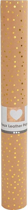 Actual product image Creativ Company Leatherette paper brown with dots, 1m (350 g/m², 1 x)