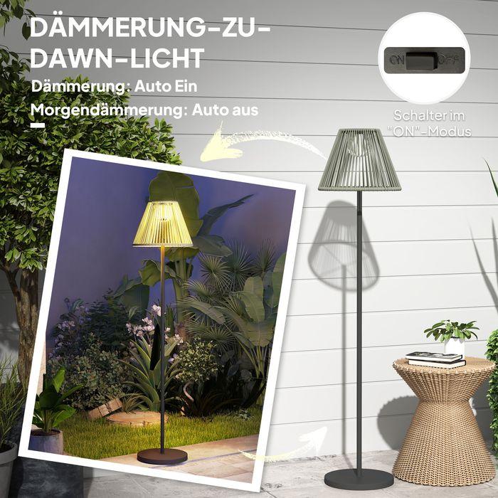 Produktbild Swisshandel24 Stehlampe Rattan Solarlampen mit Lichtsensor Boho-Stil IP44 Ø33x135 cm (15 lm, IP44)