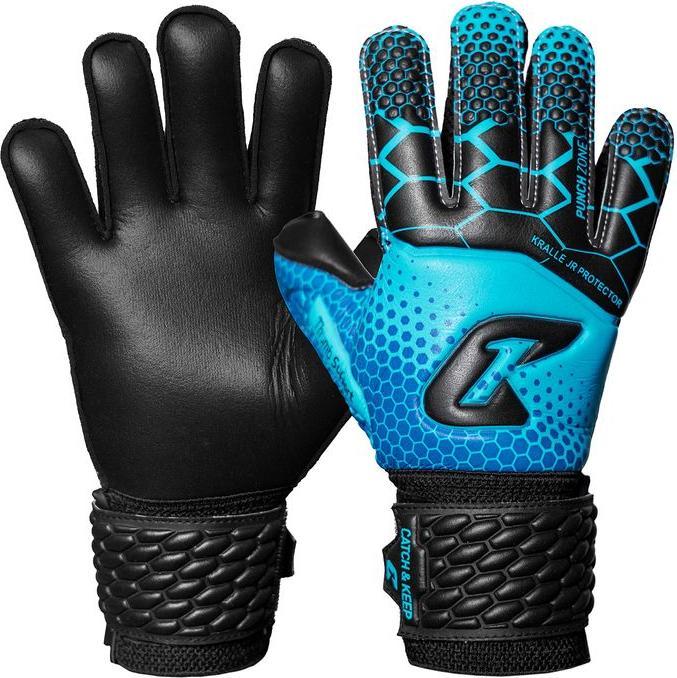 Produktbild Catch & Keep Fussballhandschuhe Kralle Protector Gr. 4 Blau Torwart Keeper Goalie Handschuhe (4)