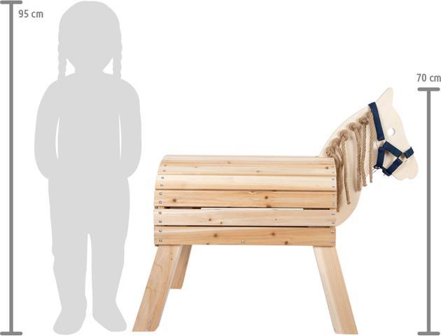 Actual product image small foot Wooden horse compact