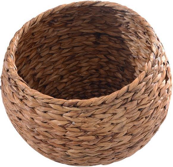 Produktbild Swisshandel24 Rattan Katzenkorb Katzenhöhle Katzenhütte Katzenbett mit Kissen Haustierbett Wasserhyazinthe Hellbra (Katze)
