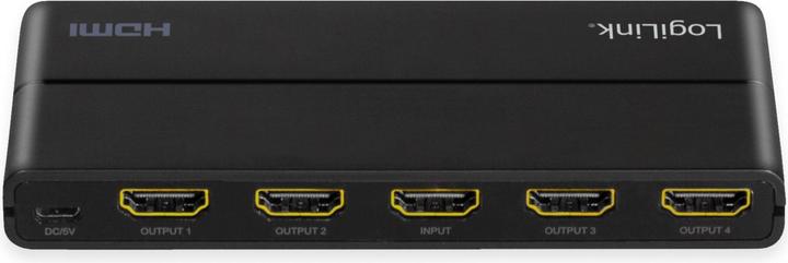 Actual product image LogiLink HD0037 HDMI Splitter 1x4-Port, 4K/60 Hz, HDCP, HDR, CEC, downscaler