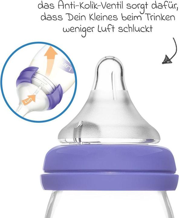 Actual product image Lansinoh Babyflaschen Glas-Flasche 2er Pack 160ml mit NaturalWave® Trinksauger (160 ml)