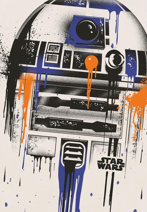 Immagine prodotto Star Wars Maglietta R2-D2 Goccia di Vernice Uomo (L)