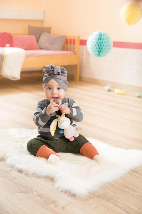 Actual product image NICI 42080 - My First, cuddly toy donkey mule with ring rattle, 14, 5 x 7, 5 cm, beige