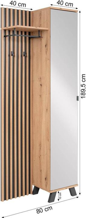Produktbild Homestyle4u Garderobenschrank mit Spiegel