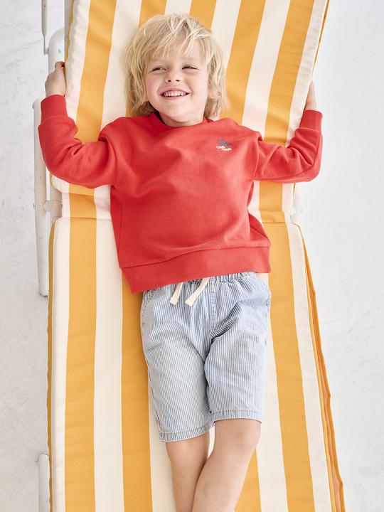 Image du produit Vertbaudet Jungen Sweatshirt mit Urlaubsmotiv hinten, Recycling-Polyester (158)