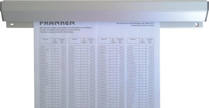 Produktbild Franken Papierklemmschiene, Aluminium, Länge: 1.500 mm selbstklebend, beliebig erweiterbar, Wandmontage mit